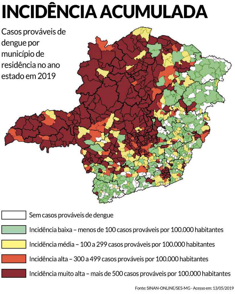 Mapa Mostra Epidemia De Dengue Em 40 Das Cidades De Minas 17 Delas